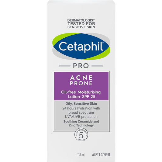 Cetaphil Pro Acne Prone Oil-Free Facial Moisturising Lotion SPF 25 118ml - Hydration & Protection-Auzzi Store