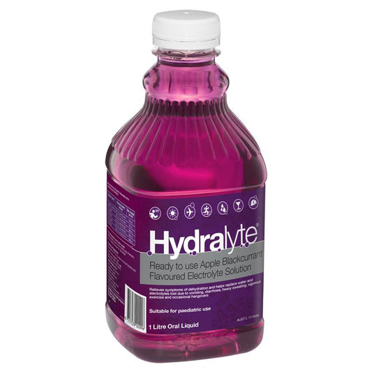 Hydralyte Liquid Electrolyte Solution - Apple Blackcurrant 1 Litre-Auzzi Store