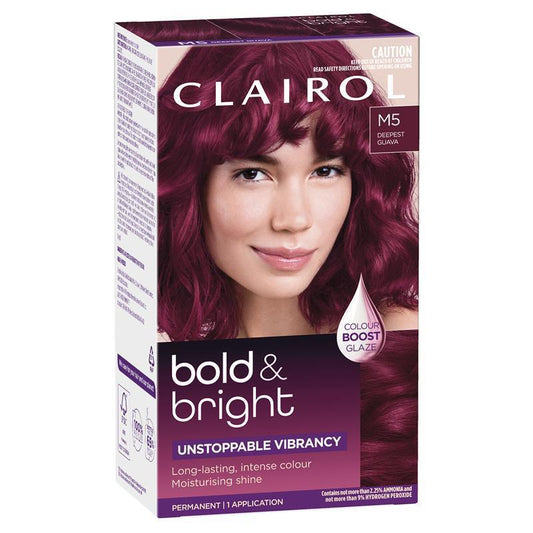 Clairol Bold & Bright Permanent Hair Colour M5 Deepest Guava 196g - Vivid & Moisturizing