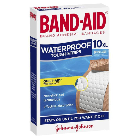 Band-Aid Waterproof Tough Strips Extra Large - 10 Pack-Auzzi Store