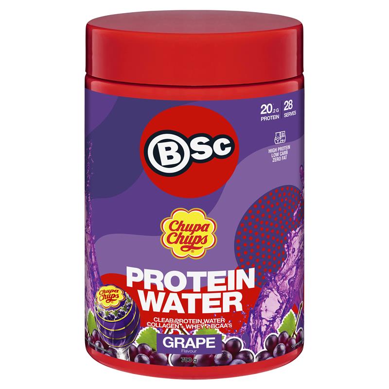 BSc x Chupa Chups Protein Water Grape 700g - Natural Muscle Strength Booster