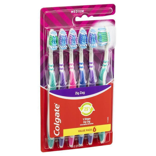 Colgate Zig Zag Deep Interdental Clean Toothbrush Medium - 6 Pack-Auzzi Store