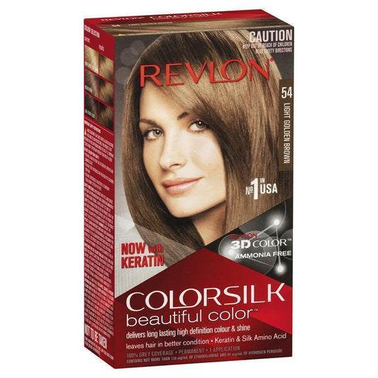 Revlon ColorSilk 54 Light Golden Brown - Ammonia-Free Hair Color-Auzzi Store