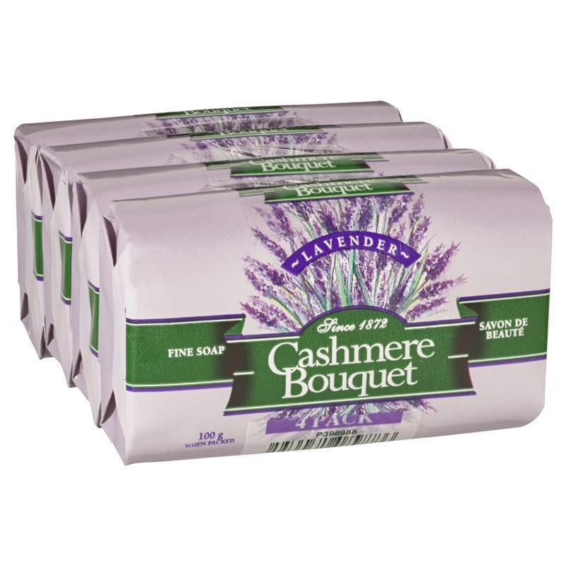 Cashmere Bouquet Lavender Bar Soap, 4 Pack 100g – Gentle Cleansing