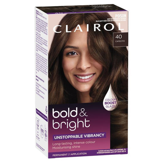 Clairol Bold & Bright Permanent Hair Colour 40 Cafecito - Intense Colour & Moisturizing Shine