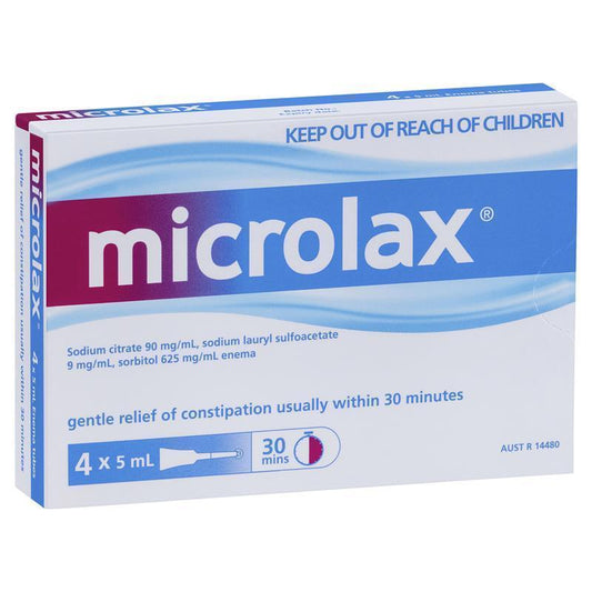 Microlax Enemas - 5mL Pack of 4 for Quick Constipation Relief-Auzzi Store