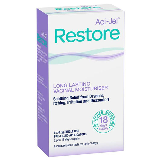 Aci-Jel Restore 6x6.5g Single-Use Vaginal Moisturizer, 18 Day Supply - Auzzistore