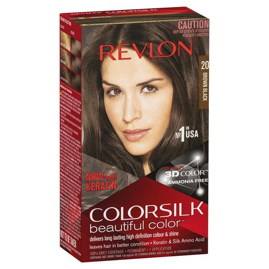 Revlon ColorSilk 20 Brown Black - Ammonia-Free Hair Color-Auzzi Store