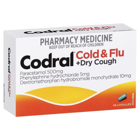 Codral PE Multi Action 48 Capsules - Comprehensive Cold & Flu Relief - Auzzi Store
