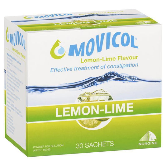 Movicol Adult Lemon Lime 30 Sachets - Effective Constipation Relief-Auzzi Store