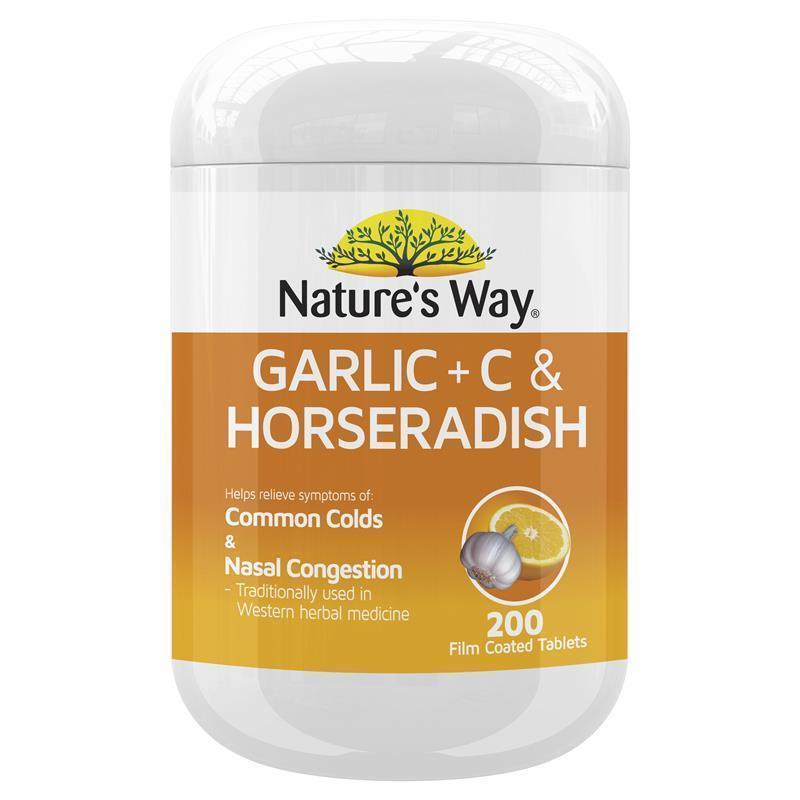 Nature's Way Garlic, Vitamin C & Horseradish Supplement - 200 Tablets