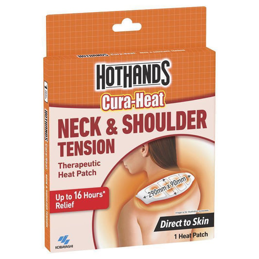 Hot Hands Cura Heat Neck And Shoulder Pain Patch - Targeted Pain Relief