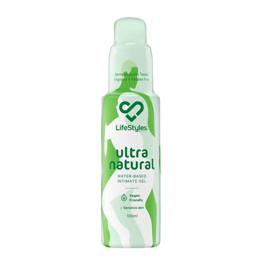 LifeStyles Ultra Natural Water-Based Lubricant 100ml – Vegan, Fragrance-Free