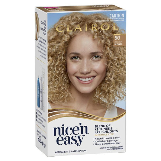 Clairol Nice N Easy 8G Natural Golden Blonde Permanent Hair Colour - 173g