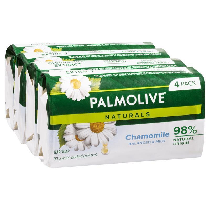 Palmolive Naturals Chamomile Bar Soap 4x90g – 98% Natural, Moisturizing