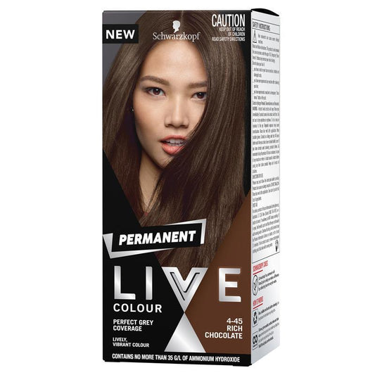 Schwarzkopf Live Colour Permanent 4.45 Rich Chocolate - Luxurious Hair Colour