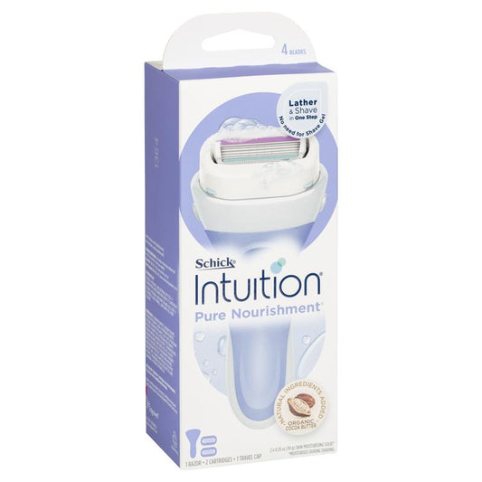 Schick Intuition Pure Nourishment Kit - 1 Razor Handle, 2 Cartridges, 1 Travel Cap-Auzzi Store