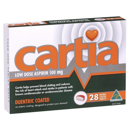 Cartia 100mg Low Dose Aspirin Tablets - 28 Count-Auzzi Store