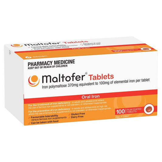 Maltofer Oral Iron Supplement 100mg Polymaltose - 100 Tablets - Auzzistore