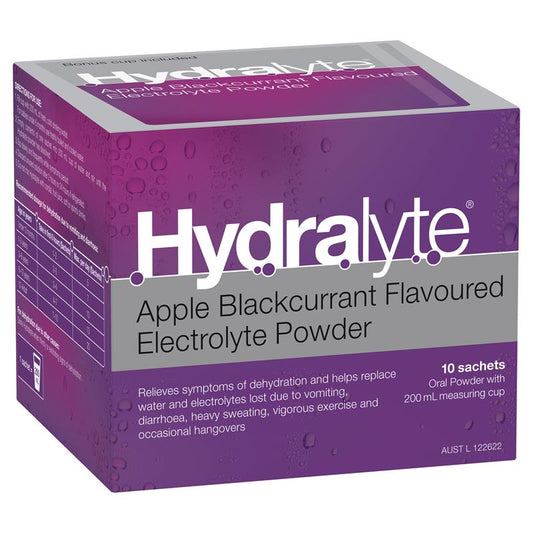 Hydralyte Powder Apple Blackcurrant 5g X 10 - Rehydration Solution-Auzzi Store