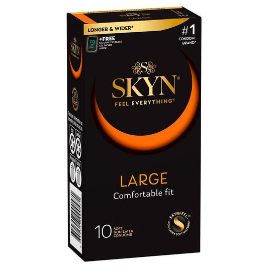 SKYN Large Non-Latex Condoms 10 Pack – Ultra Smooth Polyisoprene - Auzzistore