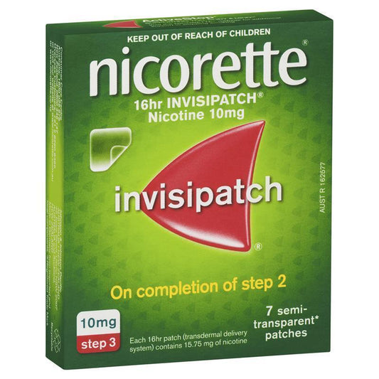 Nicorette Quit Smoking Nicotine 16 Hour InvisiPatch Step 3 - 7 Pack-Auzzi Store