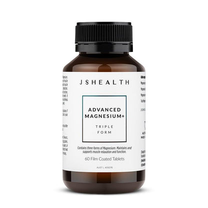JSHEALTH Magnesium+ - 60 Tablets, 3 Forms, 201mg for Muscle & Bone
