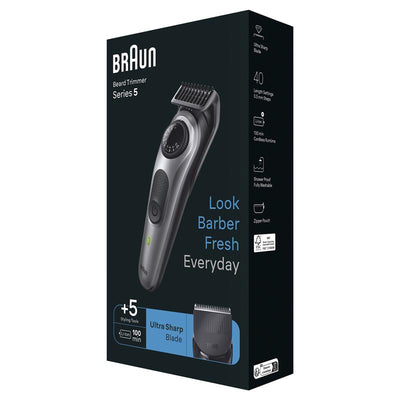 Braun Series 5 BT5440 Waterproof Beard Trimmer for Men, 40 Lengths, 100-min