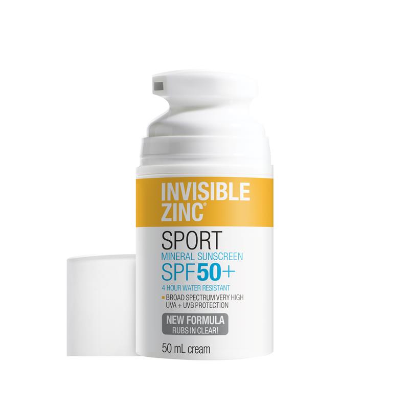 Invisible Zinc SPF 50+ Sport Mineral Sunscreen - 50ml-Auzzi Store