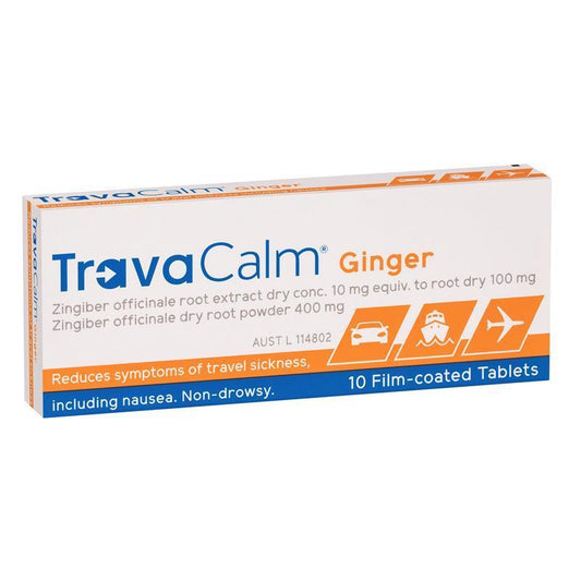 Travacalm Ginger Tablets - 10 Count for Natural Travel Relief-Auzzi Store