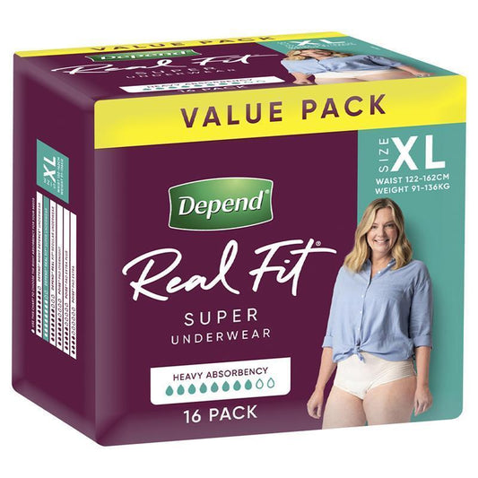 Depend Real Fit Women’s Underwear - Super Extra Large, 16 Pack - Auzzi Store