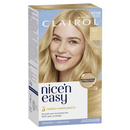 Clairol Nice N Easy 9.5 Extra Light Blonde Permanent Hair Colour - 173g - Auzzistore