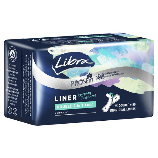 Libra Flexi 2-in-1 Thin Double Liners with BodyFit, 25 Pack – view 2