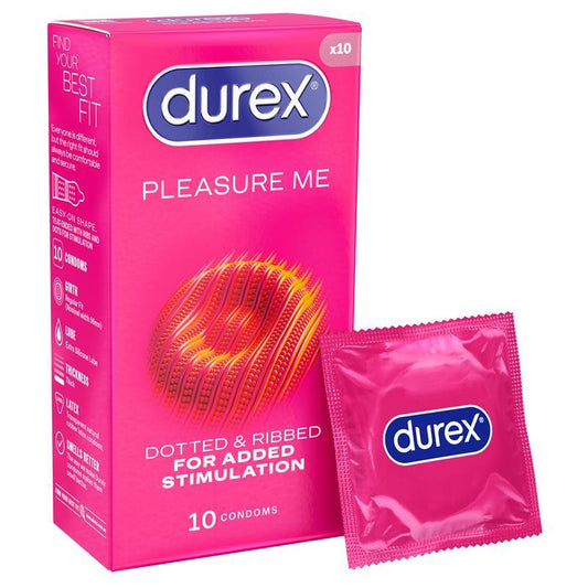 Durex Pleasure Me Ribbed Dotted Latex Condoms 12 Pack - Auzzistore