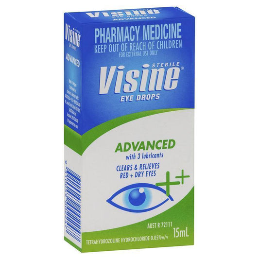 Visine Advanced Relief Eye Drops 15mL - Soothing Relief for Red, Dry Eyes-Auzzi Store