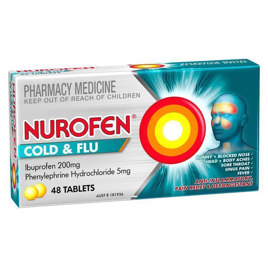 Nurofen Cold and Flu PE 48 Tablets - Multi-Symptom Relief