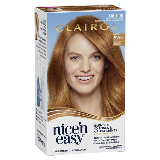 Clairol Nice N Easy 8WR Natural Gold Auburn Permanent Hair Colour - 173g