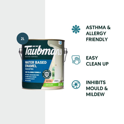Taubmans 2L Neutral Semi Gloss Water Based Enamel Paint - 2L - Water-Based, Durable Finish