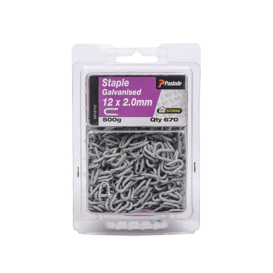 Paslode Galvanised Staple Nail 12mm x 2mm 500g Durable Fixing - Auzzistore