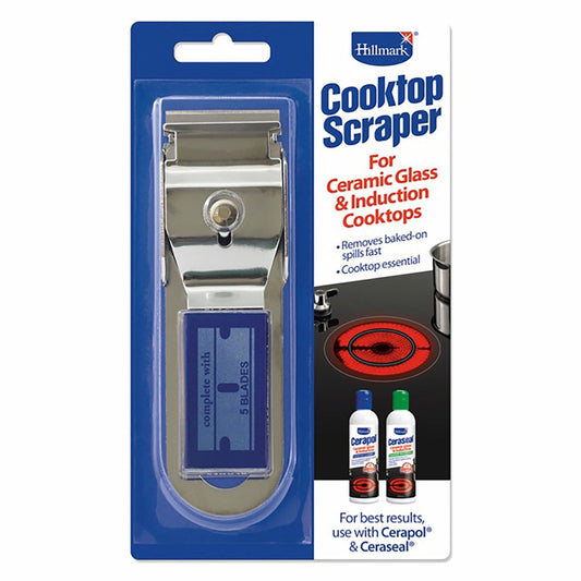 Hillmark Cooktop Scraper - 110mm - Ceramic - 6 Blades Included