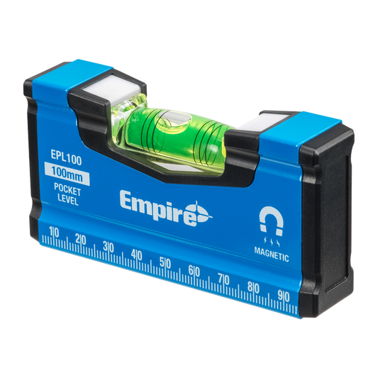 Empire 100mm Magnetic Pocket Level - Compact Tool - High Accuracy - 300° Viewing Window - Auzzistore