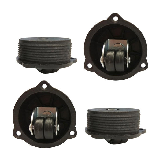 Move It Hidden Castor 4 Pack - Low Profile Nylon - 12mm Height - 150kg Load - Auzzistore
