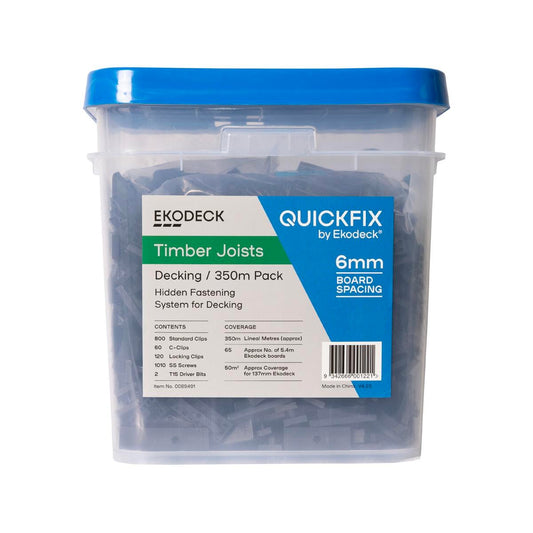 Quickfix Ekodeck Kit - 350lm - SS Screws - Timber Joists - Auzzistore