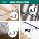 Carinya Black Flat Top Square Handrail Bracket 4 Pack - 38mm x 60mm x 70mm - Durable Support