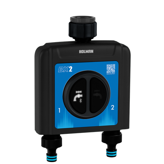 Holman bx2 Dual Outlet Bluetooth Tap Timer - 203mm x 60mm x 164mm - Efficient Garden Watering