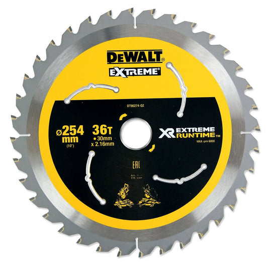 Dewalt XR Circular Saw Blade 254mm 36T - C3 Carbide - Efficient Cutting