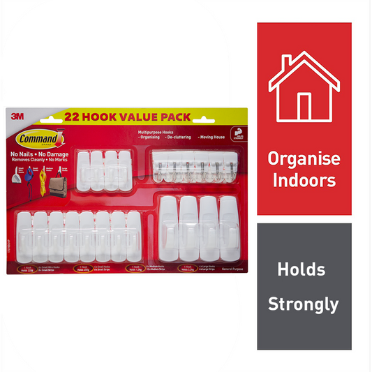 Command Adhesive Hooks - 22 Pack - White - Easy to Hang – view 2