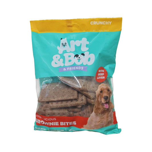 Art Bob Brownie with Beef Liver Bites Dog Treats 750g - Crunchy Biscuits - Supports Dental Hygiene