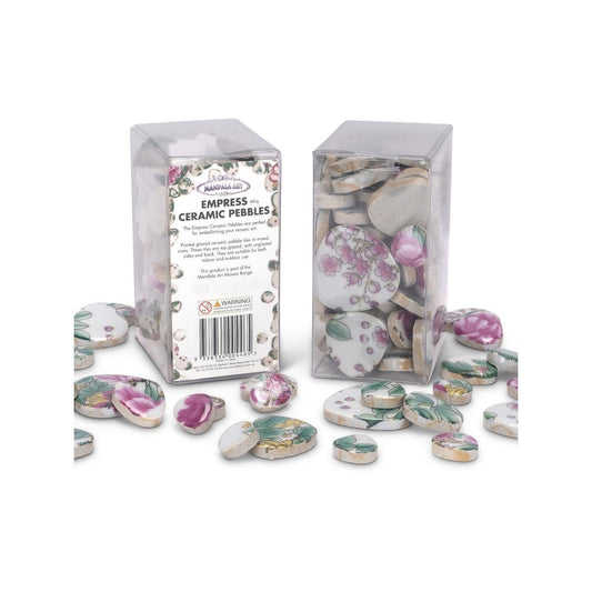 Mandala Art Empress Ceramic Mosaic Pebbles - Mixed Size Pack 52mm x 105mm x 67mm - Durable for Indoor/Outdoor Use