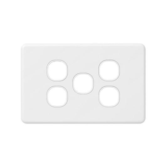 Deta X6 Five Gang Grid Plate - 77mm Polycarbonate - Modern Design - Auzzistore